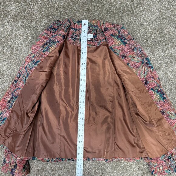 Vintage Coldwater Creek Tapestry Jacket Women Medium Purple Floral Sophisticated - Picture 7 of 11